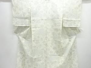 未使用品　花模様織り出し夏十日町紬着物